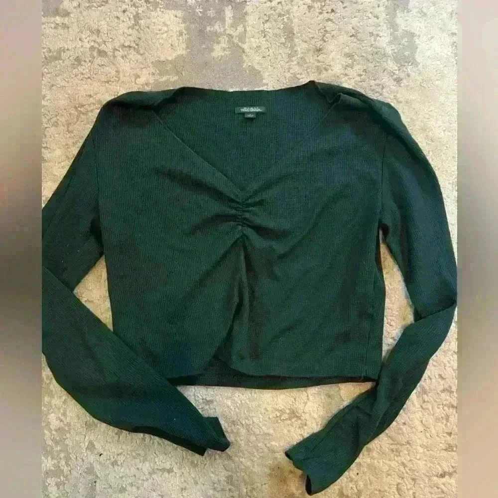 Green Wild Fable Crop Top Large
